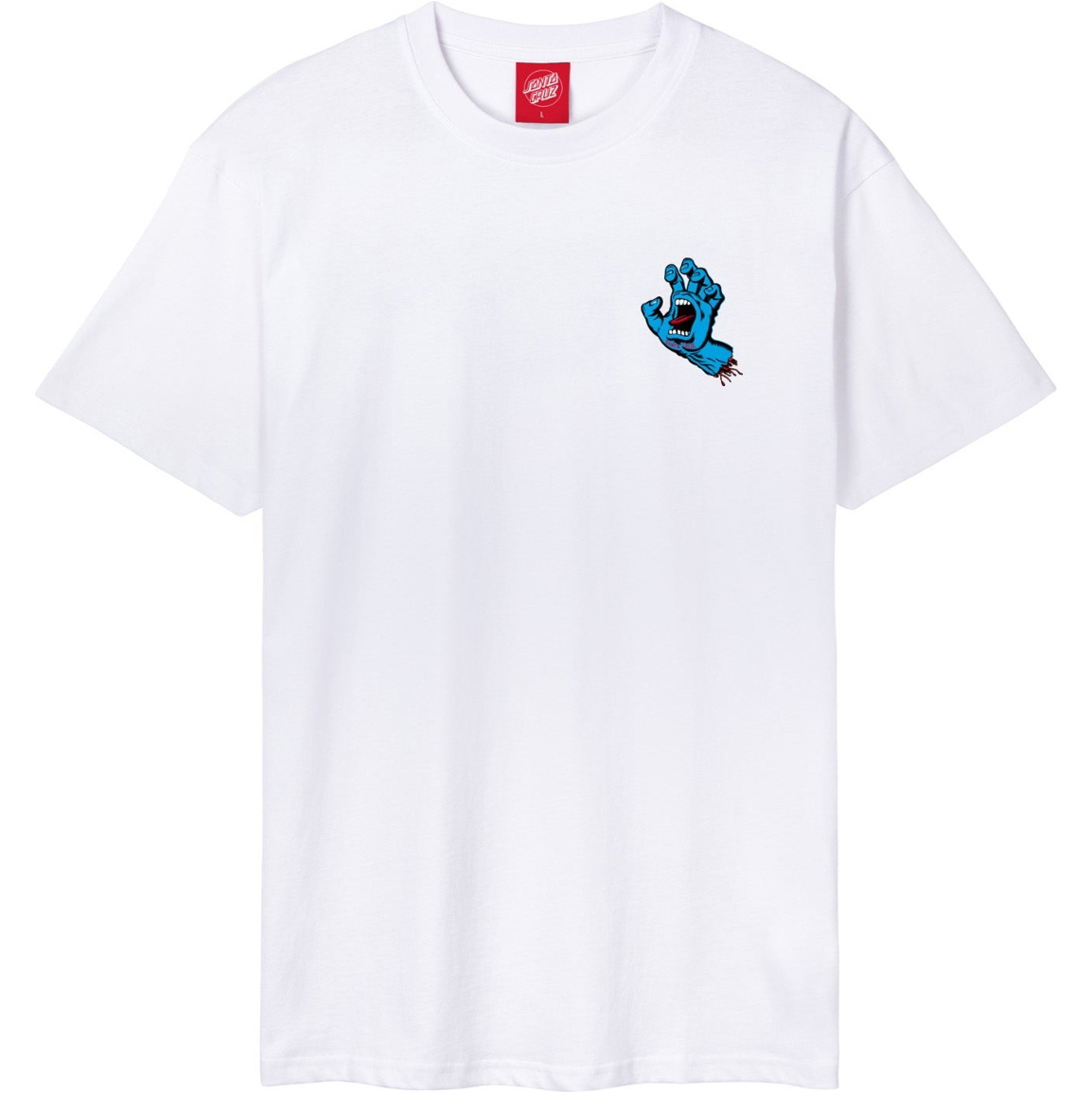 2026 Santa Cruz Mens Screaming Hand Chest T-shirt SCA-TEE-13921 - White